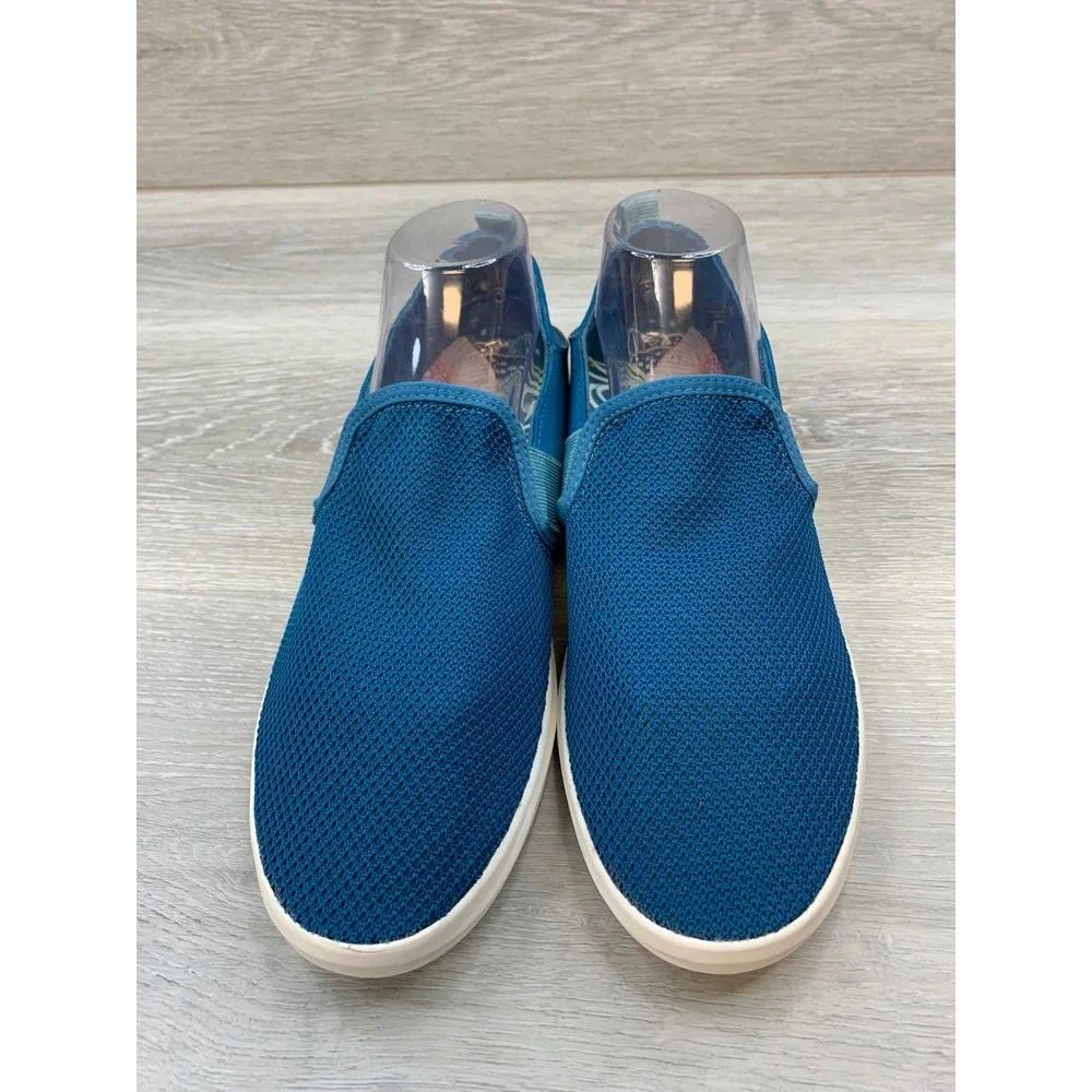 OluKai Hale'Iwa Women's Blue Mesh Slip On Sneakers 10 Drop-In Heel Shoes